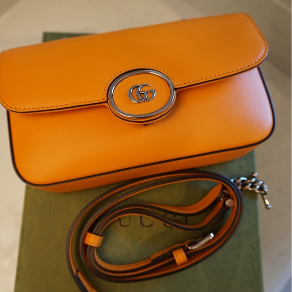 GUCCI PETITE GG MINI SHOULDER BAG, ORANGE - Picture 2 of 6
